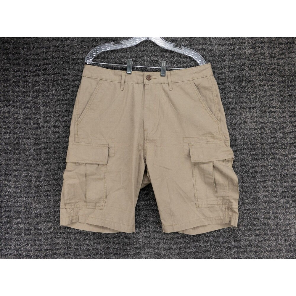 Levis Shorts Mens 33 Actual 34 Beige Cargo Cotton Ripstop Casual Preppy Outdoor